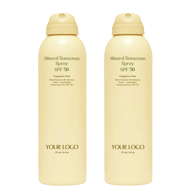 Marca privada SPF 50 Protector solar Spray Pack doble Protector solar resistente al agua Pack de 2