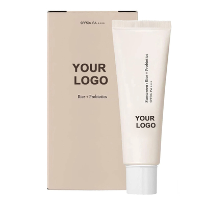 Género Femenino Probiótico Loción de protección solar SPF 50 Protector solar para la cara y el cuerpo Etiqueta personalizada