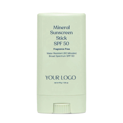 Etiqueta privada Protector solar mineral con SPF 50 Resistente al agua Protección UVA/UVB de amplio espectro