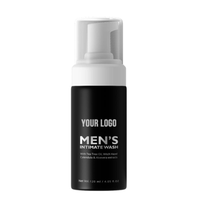 Solución completa de cuidado de la higiene de marca privada Hombre de espuma aceite de árbol de té lavado íntimo