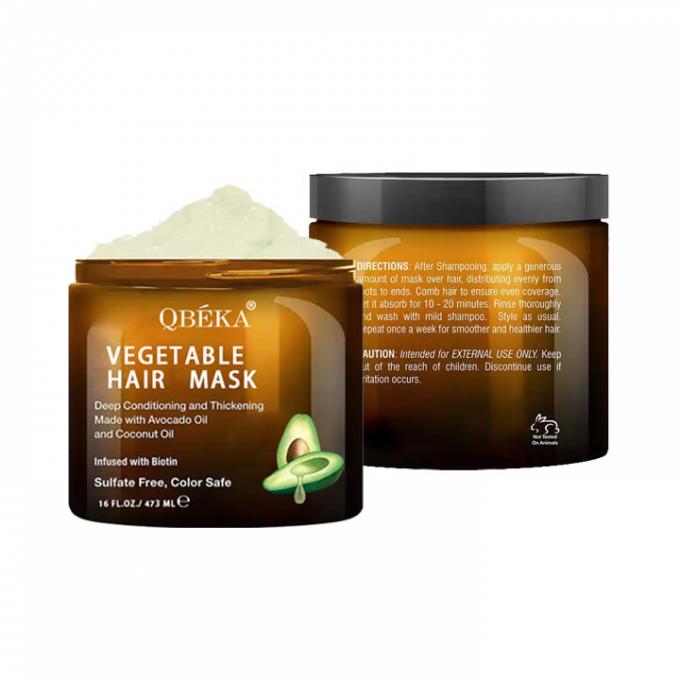 473 ml Máscara para el cabello de acondicionamiento profundo Máscara para el cabello de biotina para cabello seco dañado y manchado 0