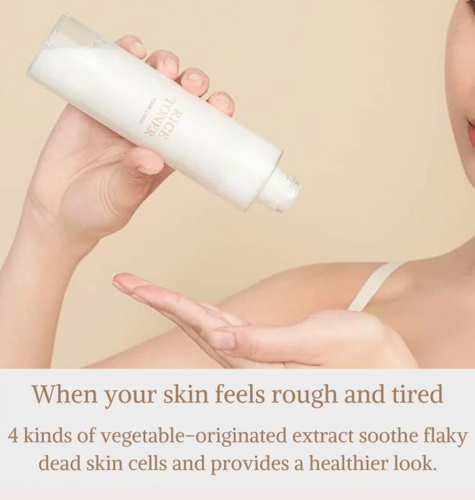 Extractos naturales Toner de arroz de etiqueta privada Apoyo para hidratar y reponer la piel 0