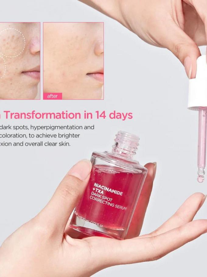 Suero facial femenino de ácido tranexámico niacinamida para el tono de piel uniforme y la corrección de manchas oscuras 2