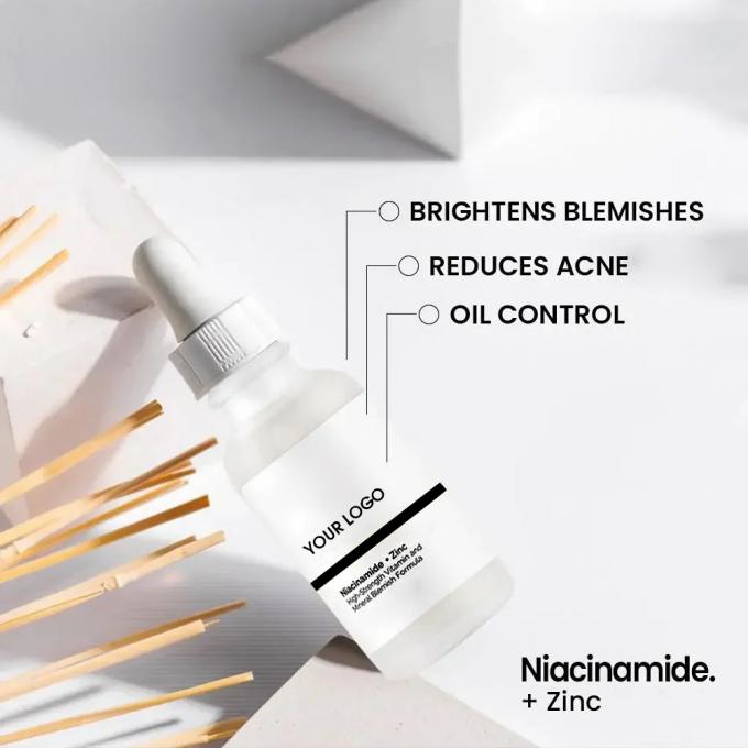 Di adiós a la actividad del sebo con niacinamida aceite de zinc control de acné brillante suero 1