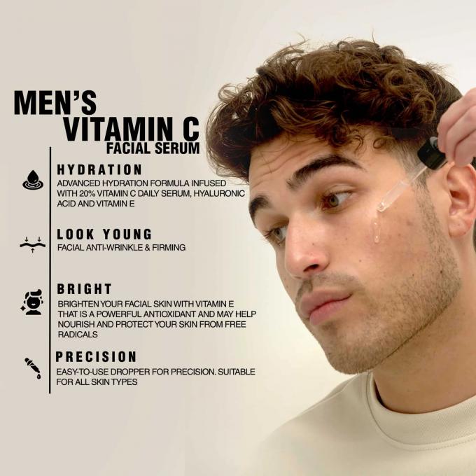 Experimenta los beneficios de la niacinamida vitamina C suero facial para hombres 1