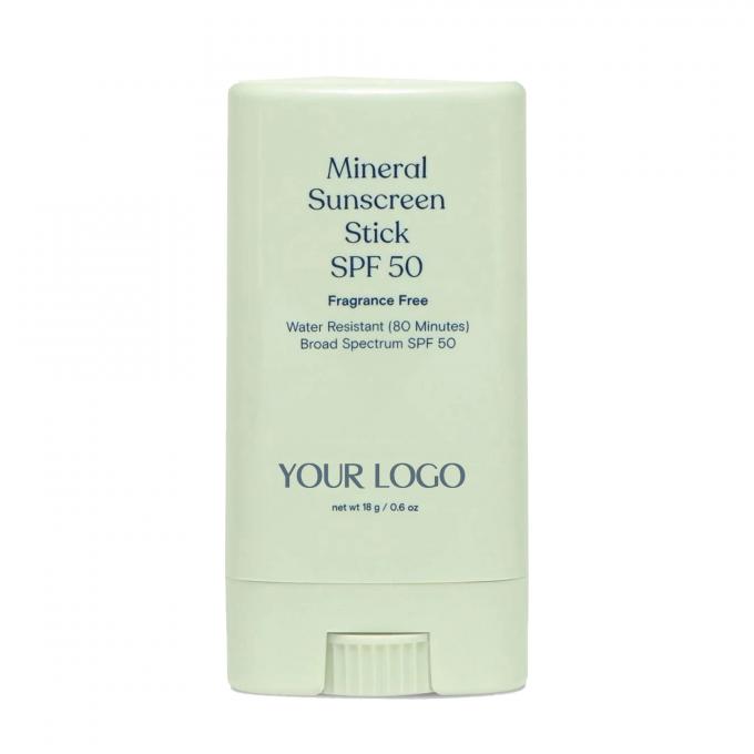 Etiqueta privada Protector solar mineral con SPF 50 Resistente al agua Protección UVA/UVB de amplio espectro 0