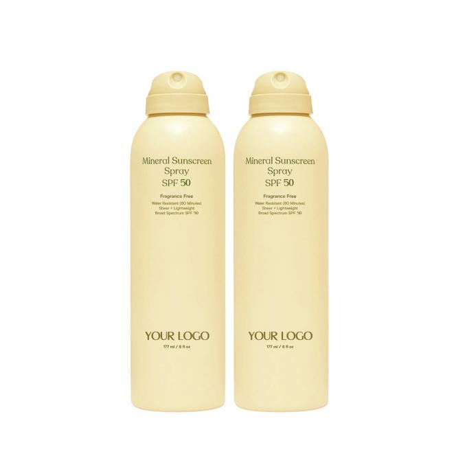 Marca privada SPF 50 Protector solar Spray Pack doble Protector solar resistente al agua Pack de 2 0