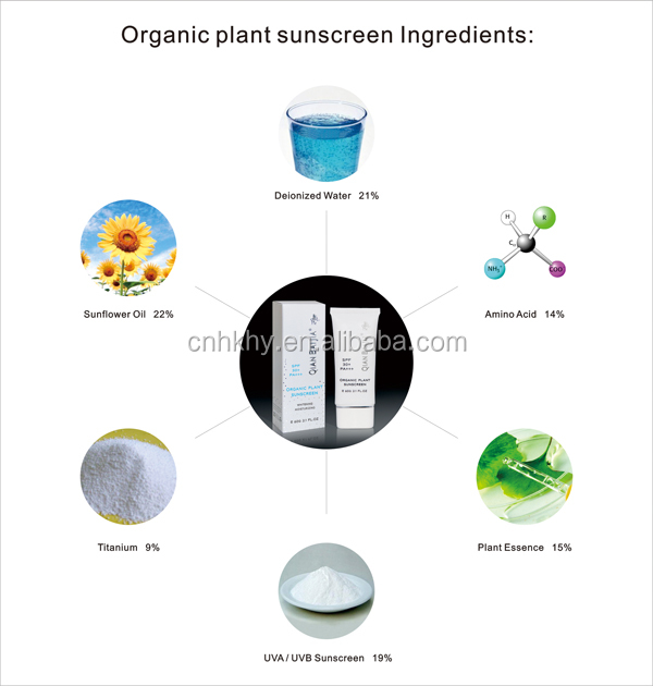 Protección UVB Protector solar para rostro y cuerpo SPF 50 Protector solar orgánico de marca privada 11