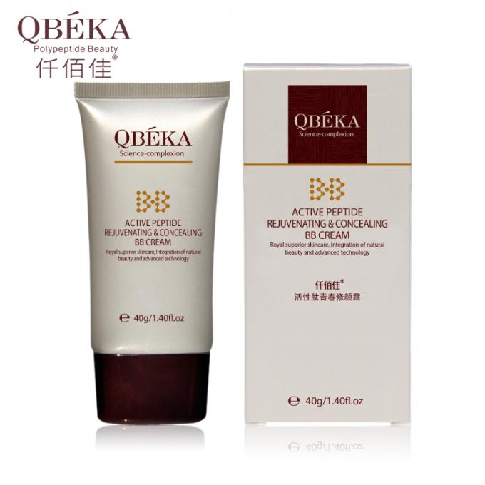 QBEKA Peptídeo activo Rejuvenecedor y ocultador Crema de BB para adultos Bloquear la reparación de la piel UV 0