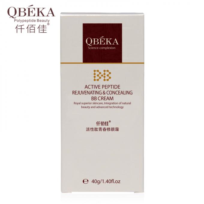 QBEKA Peptídeo activo Rejuvenecedor y ocultador Crema de BB para adultos Bloquear la reparación de la piel UV 4