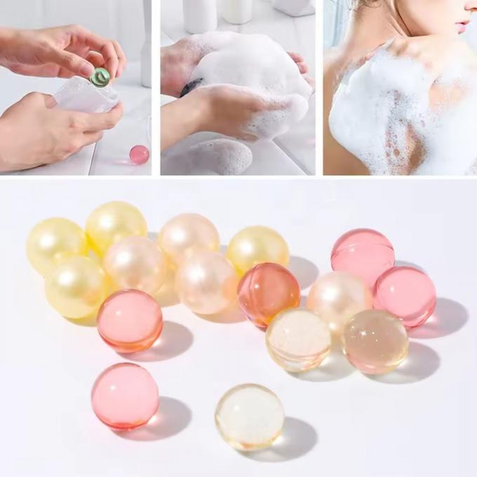 Perlas de baño de aceite esencial para la etiqueta privada Hotel Spa Capsula hidratante Cuidado del cuerpo 4