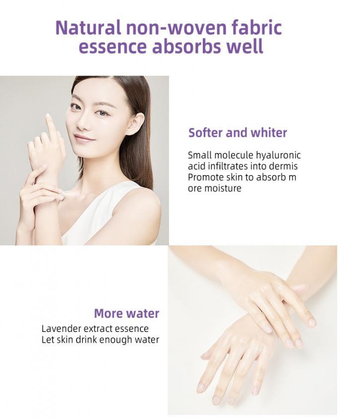 Máscara de mano de lavanda de tamaño regular exfoliante e hidratante forma de hoja personalizable 7