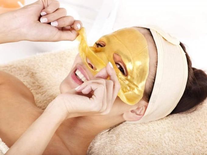 Máscara facial orgánica de oro 24K para el hogar Gel calmante personalizable de colágeno Crystal Beauty 4