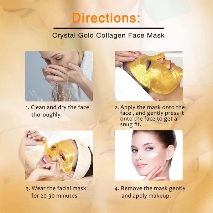 Máscara facial orgánica de oro 24K para el hogar Gel calmante personalizable de colágeno Crystal Beauty 9
