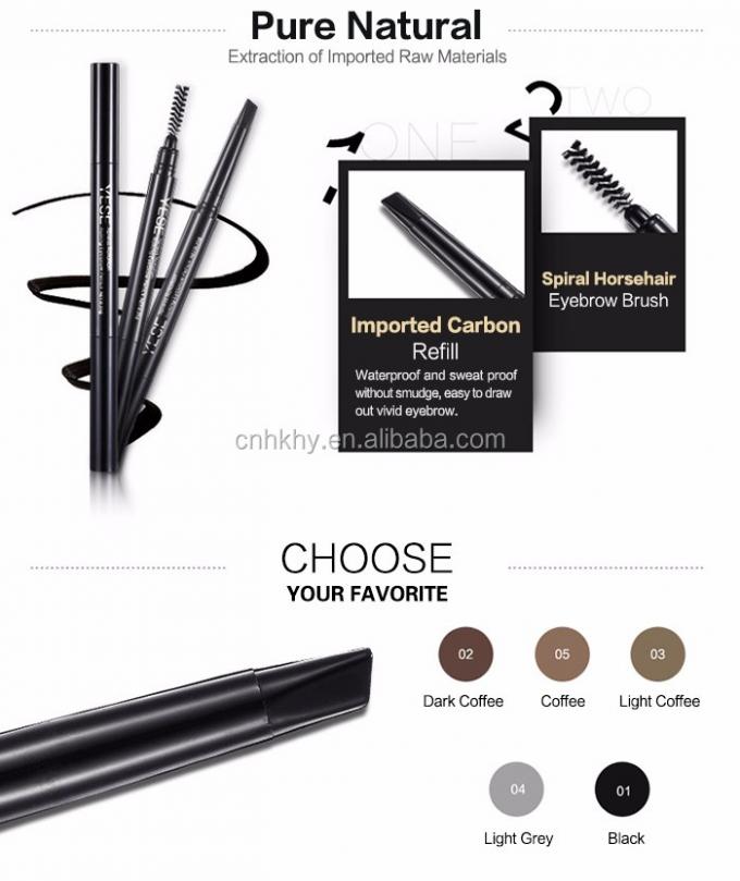 Lápiz de cejas doble cabeza impermeable delgado Función garantizada Maquillaje de cejas belleza 2