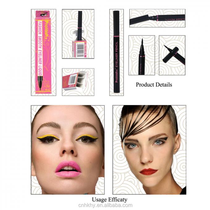 Eyeliner a prueba de agua Pluma de maquillaje de ojos duradera Clip ultrafinísimo herramienta resistente al sudor líquido 3