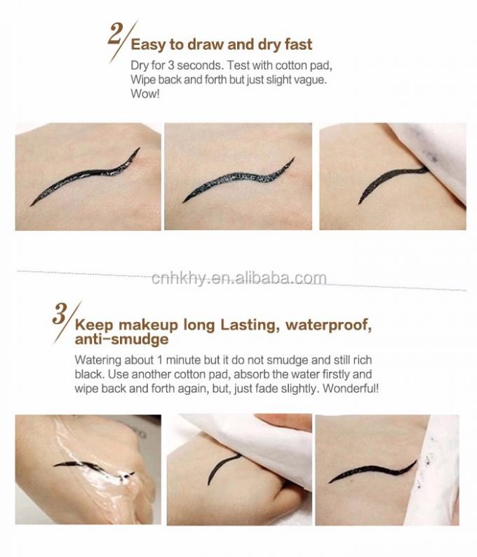 Eyeliner a prueba de agua Pluma de maquillaje de ojos duradera Clip ultrafinísimo herramienta resistente al sudor líquido 5