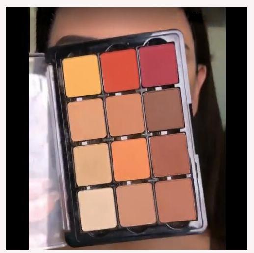 Glitter color mixto metálico paleta de sombras de ojos elegante satinado mate Ingrediente mineral 1