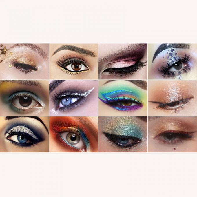 Glitter color mixto metálico paleta de sombras de ojos elegante satinado mate Ingrediente mineral 8