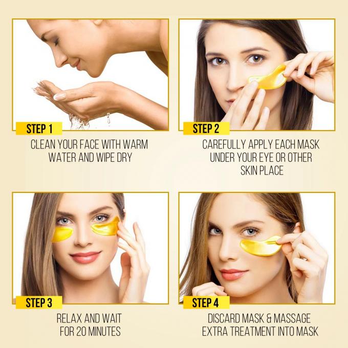 Mascarilla de ojos de oro hidratante para reducir líneas finas y arrugas Equipo profesional de control de calidad 5