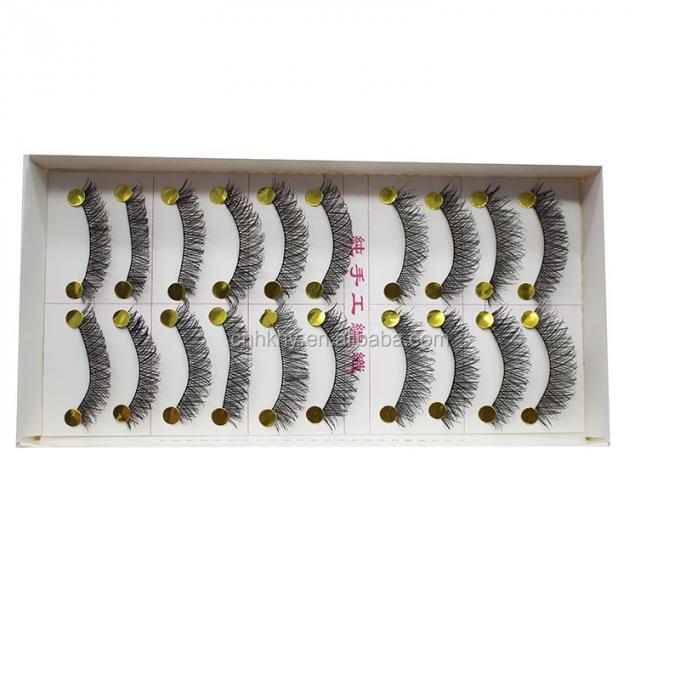 Taiwán Fibra pestañas falsas pegamento para ojos grandes M14 negro natural QBEKA 10 pares mujeres 2