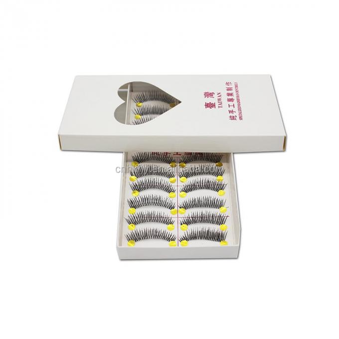 Taiwán Fibra pestañas falsas pegamento para ojos grandes M14 negro natural QBEKA 10 pares mujeres 4